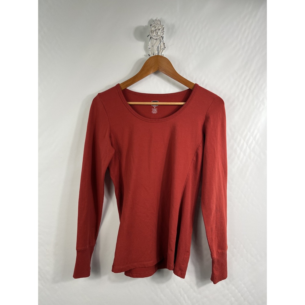 REI Women's Long Sleeve Stretch Base Layer Outdoor Medium M Red Hiking